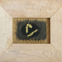 Abstrait - Paillettes d'or - (33 x 27 cm)